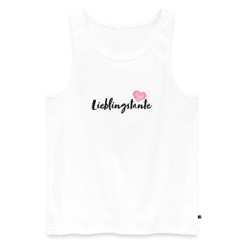Lieblingstante Tante Herz - Männer Premium Bio Tank Top - Weiß - Vorne - Michal (187cm)