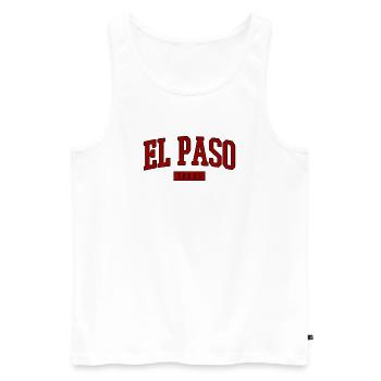 El Paso Vintage Varsity Font - Men's Premium Organic Tank Top - white - Front - AI Model Male 178 light (178cm)