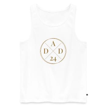 Dad 24 Baby Announcement Father Offspring Dad 2024 - Men's Premium Organic Tank Top - white - Front - AI Model Male 178 light (178cm)