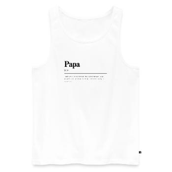 Papa - Cadeau original, définition - Débardeur bio Premium Homme - blanc - Devant - AI Model Male 178 light (178cm)