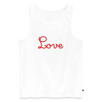 HEART. HEARTS. VALENTINE'S DAY. LOVE. LOVE. COUPLE. - Men's Premium Organic Tank Top - white - Front - Michal (187cm)