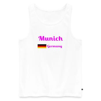 Munich Germany- Stylish prints - Men's Premium Organic Tank Top - white - Front - Michal (187cm)