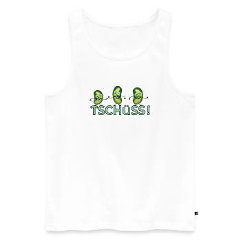 TSCHÜSS ABSCHIED GEWÜRZGURKEN - Männer Premium Bio Tank Top - Weiß - Vorne - Michal (187cm)