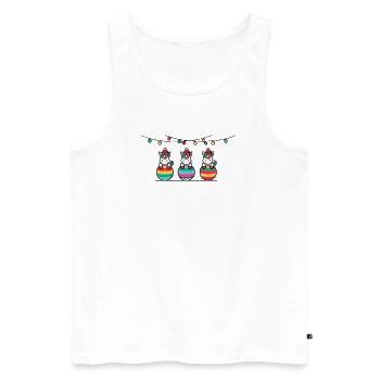 3 Einhörner Weihnachtskugeln Freunde - Männer Premium Bio Tank Top - Weiß - Vorne - AI Model Male 178 light (178cm)
