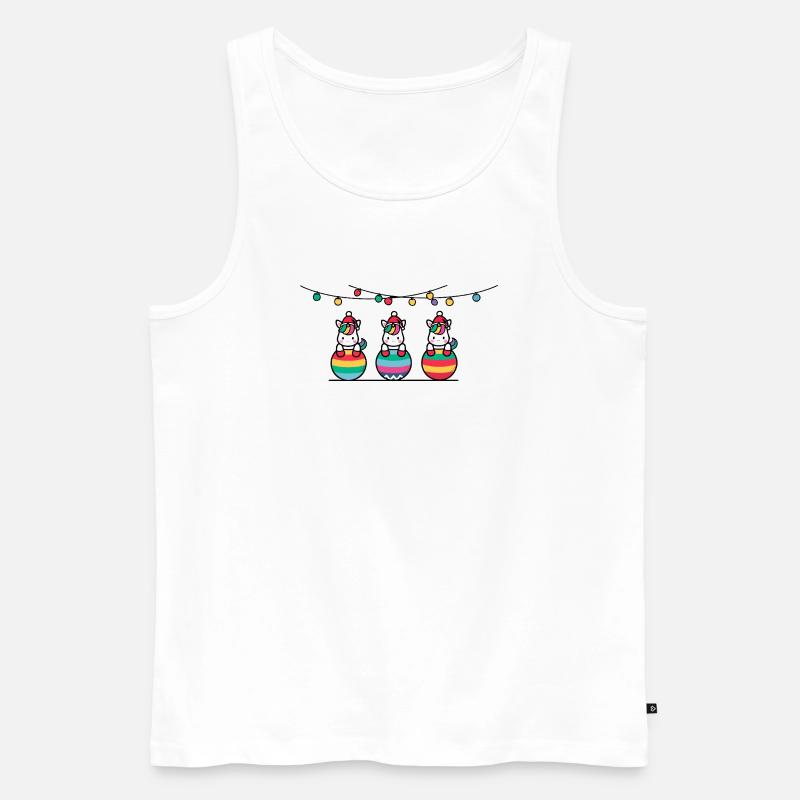 3 Einhörner Weihnachtskugeln Freunde - Männer Premium Bio Tank Top - Weiß
