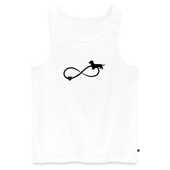 Rauhaardackel Dackel Unendlichkeit  - Männer Premium Bio Tank Top - Weiß - Vorne - Michal (187cm)