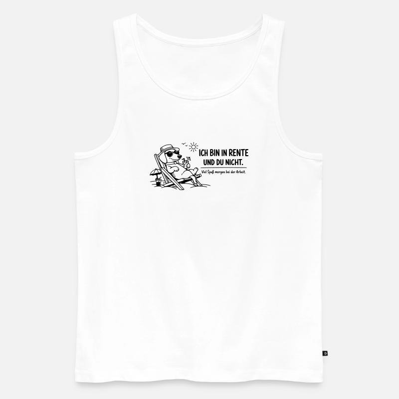 Lustiges Rentner Bild Spruch Dackel - Männer Premium Bio Tank Top - Weiß