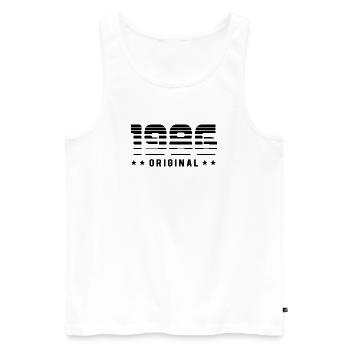1986 Retrodesign original | Anniversaire - Débardeur bio Premium Homme - blanc - Devant - Michal (187cm)