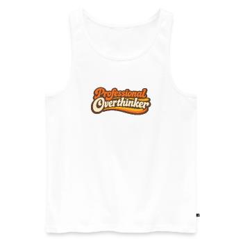 PROFESSIONAL OVERTHINKER Retro - Men's Premium Organic Tank Top - white - Front - AI Model Male 178 light (178cm)