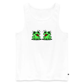 Kröte paar Frosch - Männer Premium Bio Tank Top - Weiß - Vorne - Michal (187cm)