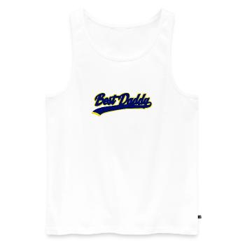 Beste Daddy Retro Sport Typografie - Männer Premium Bio Tank Top - Weiß - Vorne - AI Model Male 178 light (178cm)