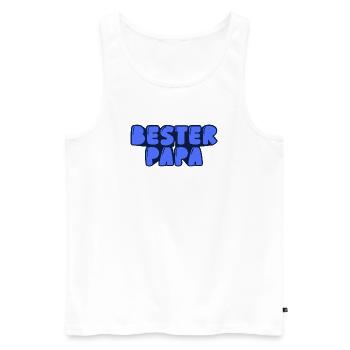 Bester Papa - Männer Premium Bio Tank Top - Weiß - Vorne - Michal (187cm)