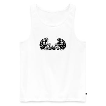 Affen spielen Schach-T-Shirt - Männer Premium Bio Tank Top - Weiß - Vorne - AI Model Male 178 light (178cm)