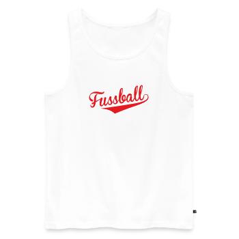 Football Rouge Vintage : Le Style du Finisseur - Débardeur bio Premium Homme - blanc - Devant - Michal (187cm)