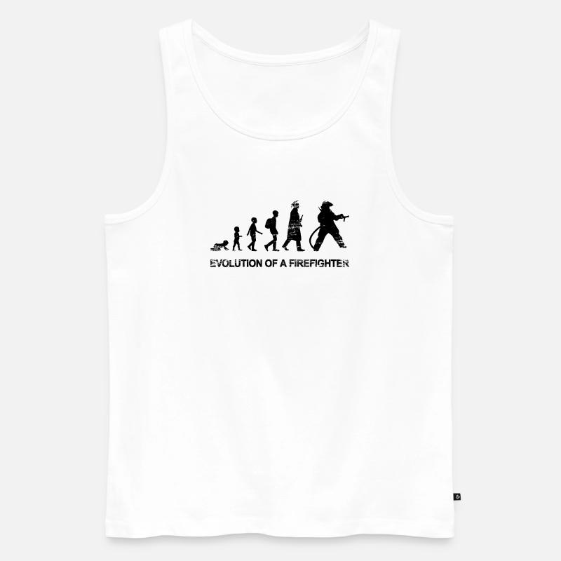 Entwicklung eines Feuerwehrmanns - Männer Premium Bio Tank Top - Weiß