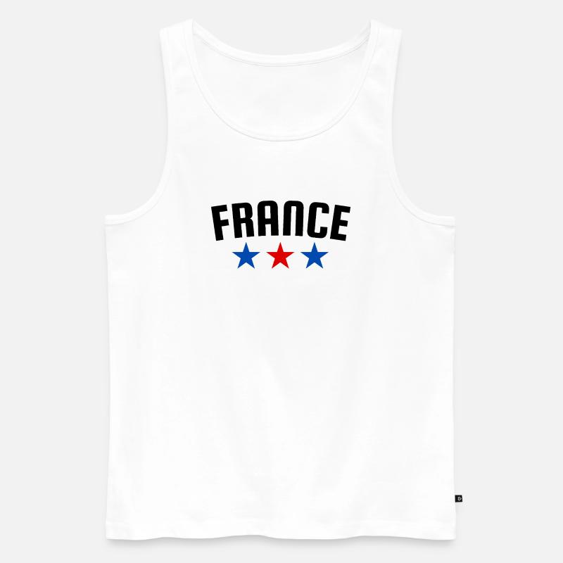 Frankreich 3 Sterne Design - Männer Premium Bio Tank Top - Weiß