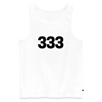 333 nombre angélaire - Débardeur bio Premium Homme - blanc - Devant - AI Model Male 178 light (178cm)