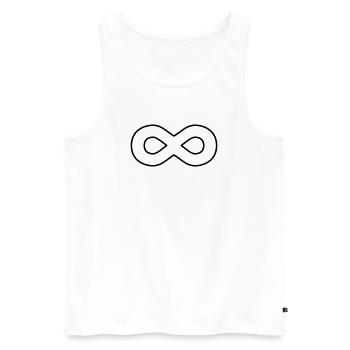 Unendlichkeitszeichen – Zeitloses Symbol Design - Männer Premium Bio Tank Top - Weiß - Vorne - Michal (187cm)