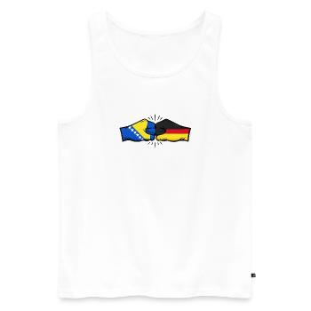 Deutschland Bosnien - Männer Premium Bio Tank Top - Weiß - Vorne - Michal (187cm)