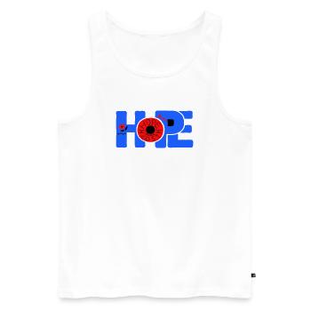 Hope Hoffnung - Men's Premium Organic Tank Top - white - Front - Michal (187cm)