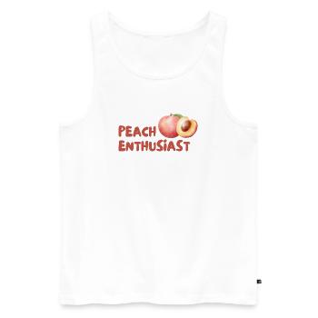 Pfirsich Enthusiast Design - Männer Premium Bio Tank Top - Weiß - Vorne - Michal (187cm)