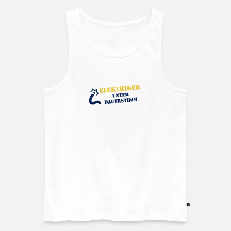 Elektriker Unter Dauerstrom - Männer Premium Bio Tank Top - Weiß