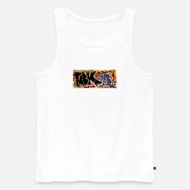 Graffiti - Männer Premium Bio Tank Top - Weiß