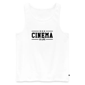 Cinema is life - Men's Premium Organic Tank Top - white - Front - AI Model Male 178 light (178cm)