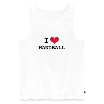I Love Handball - Männer Premium Bio Tank Top - Weiß - Vorne - AI Model Male 178 light (178cm)