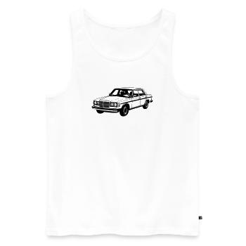MB W123 , Youngtimer / Oldtimer ...(25) - Männer Premium Bio Tank Top - Weiß - Vorne - AI Model Male 178 light (178cm)