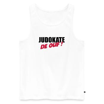 Judo / Judoka / Sport / Fight / Fighter / Strong - Débardeur bio Premium Homme - blanc - Devant - AI Model Male 178 light (178cm)