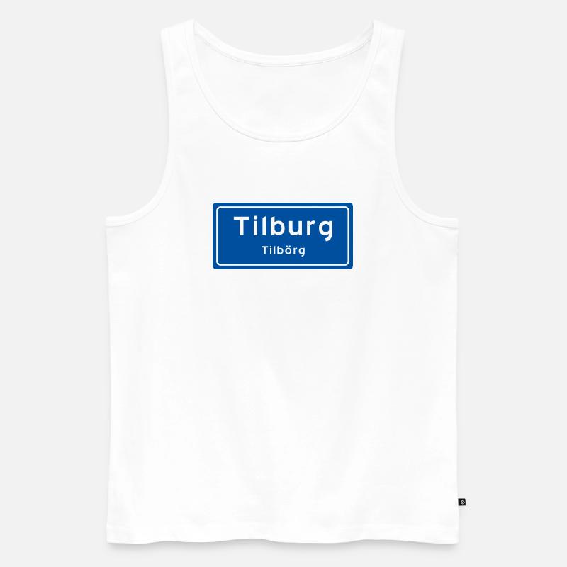 Tilburg Ortsschild - Männer Premium Bio Tank Top - Weiß