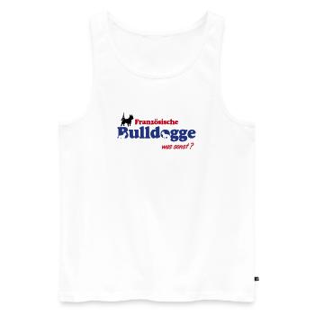 Französische Bulldogge Logo - Männer Premium Bio Tank Top - Weiß - Vorne - Michal (187cm)