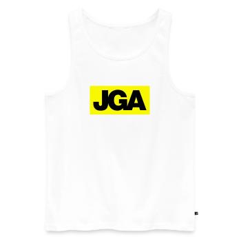 Bachelor Party Emblem / Logo 2C - Men's Premium Organic Tank Top - white - Front - Michal (187cm)