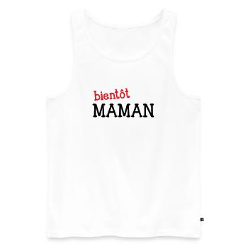 bientôt Maman ! Cadeau de grossesse - Débardeur bio Premium Homme - blanc - Devant - Michal (187cm)