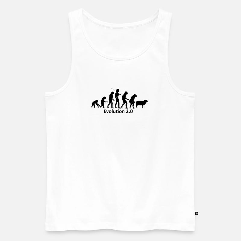 Evolution des Menschen in Silhouette - Männer Premium Bio Tank Top - Weiß
