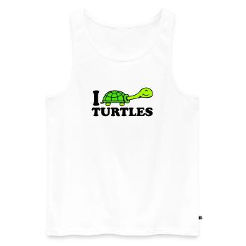 I Love Turtles I Love Logo Cute - Men's Premium Organic Tank Top - white - Front - AI Model Male 178 light (178cm)