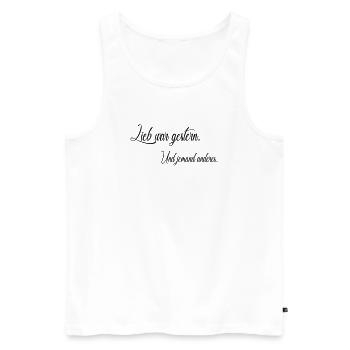 Lieb war gestern - Männer Premium Bio Tank Top - Weiß - Vorne - AI Model Male 178 light (178cm)