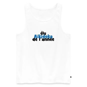 Aikido – Kampfsport – Aikido - Männer Premium Bio Tank Top - Weiß - Vorne - AI Model Male 178 light (178cm)