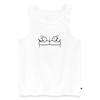 Silhouette de canapé Détendue Vector - Débardeur bio Premium Homme - blanc - Devant - Michal (187cm)