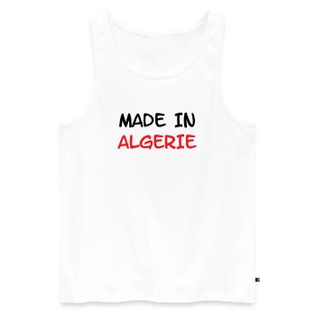 Made in Algeria - Men's Premium Organic Tank Top - white - Front - AI Model Male 178 light (178cm)