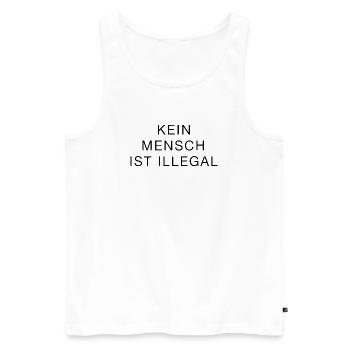 No One Is Illegal Statement Clearly Strong - Men's Premium Organic Tank Top - white - Front - Michal (187cm)