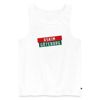 Askim Gothenburg Color Block Logo - Men's Premium Organic Tank Top - white - Front - AI Model Male 178 light (178cm)