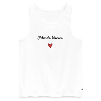 RETRAITE. RETRAITE. RETRAITEE. RETRAITE - Débardeur bio Premium Homme - blanc - Devant - Michal (187cm)