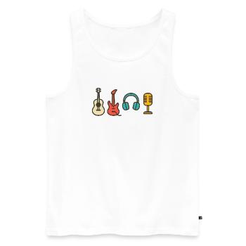 Notes musicales : Cadeau de conception rythmique et rythmique - Débardeur bio Premium Homme - blanc - Devant - Michal (187cm)