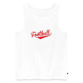 Red Retro Football: Show Off Your Power - Men's Premium Organic Tank Top - white - Front - Michal (187cm)
