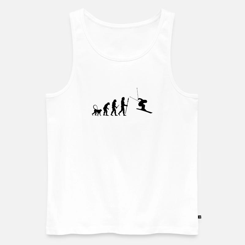 Skifahrer Evolution - Männer Premium Bio Tank Top - Weiß