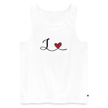Letter L Initial - Men's Premium Organic Tank Top - white - Front - Michal (187cm)