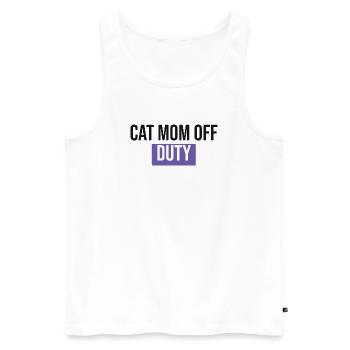 Cat Mom Off Duty - Cat Gift - Men's Premium Organic Tank Top - white - Front - Michal (187cm)