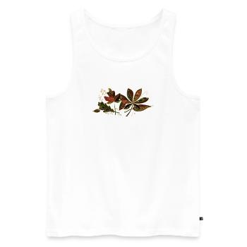 Blätter - Männer Premium Bio Tank Top - Weiß - Vorne - Michal (187cm)